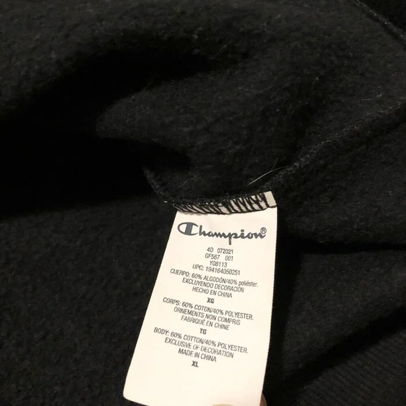 Champion Sweater Women XL Size Black Crewneck - Picture 8 of 16